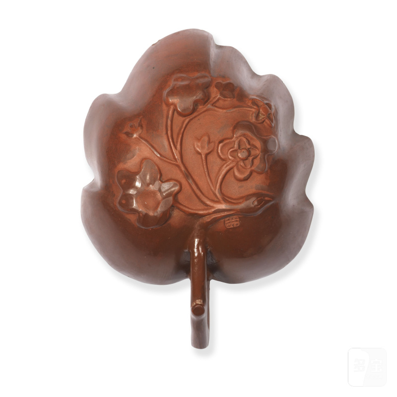 A rare Bottger stoneware leaf-shaped dish or cup, circa 1710-12 - 图2